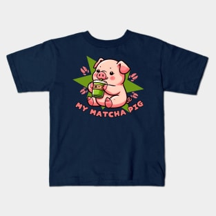 Matcha pig Kids T-Shirt